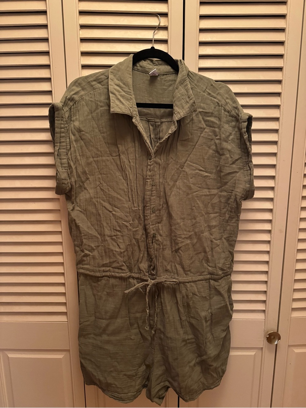 Old Navy Olive Green Button-Up Romper